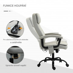 Ergonomické herní křeslo 63x70x112-121 cm | béžové č.3