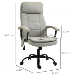 Ergonomické herní křeslo 63x70x112-121 cm | béžové č.2
