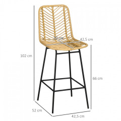 Barové židle 2 ks 42,5 x 52 x 102 cm | žluté č.3