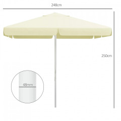 Slunečník s nastavitelnou výškou 2,5x2,5 m | béžový č.3