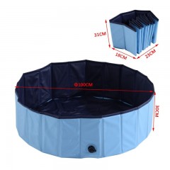 Skládací bazén pro psa 100 x 30 cm | modrý č.3