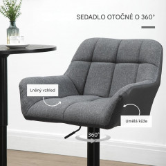 Barové židle 2 ks 57,5x52,5x93-114 cm | šedé č.3