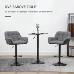 Barové židle 2 ks 57,5x52,5x93-114 cm | šedé č.1