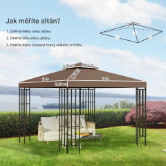 Náhradní střecha na altán 3x3 m | kávová č.2