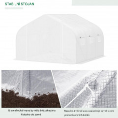 Fóliový skleník 4,45x2,99x2,05 m | bílý č.3