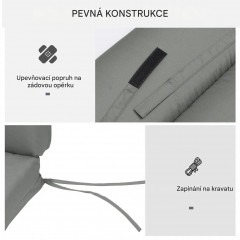 Polštář na zahradní lehátko 196x55x8 cm | tmavě šedý č.3