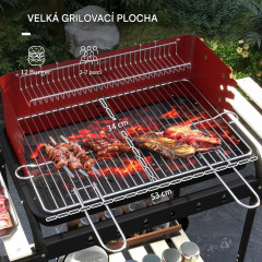 Kovový gril na dřevěné uhlí | černý č.2