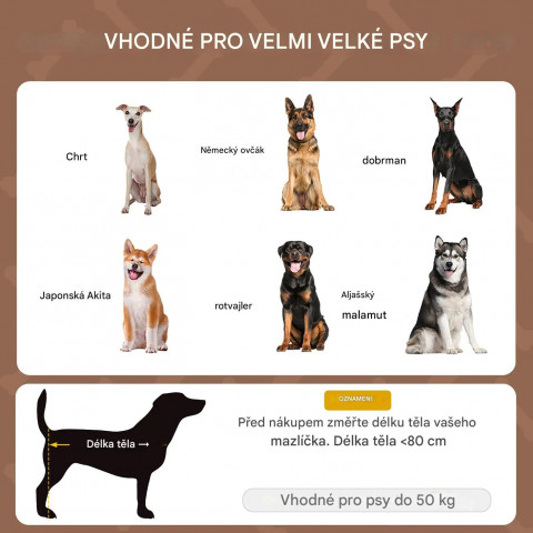 Venkovní lehátko pro psy se stříškou 122x92x108 cm | kávová č.2