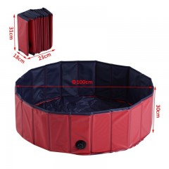 Skládací bazén pro psa 100 x 30 cm | červený č.3