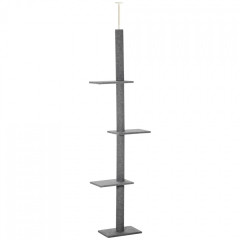 Škrabadlo pro kočky 43x27x228-260 cm | šedé č.2