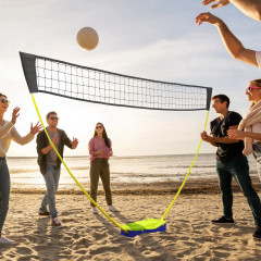 Síť na badminton nebo volejbal se stojanem | černá+zelená+modrá