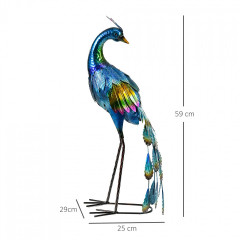 Zahradní dekorace páva 59 cm | vícebarevná č.3
