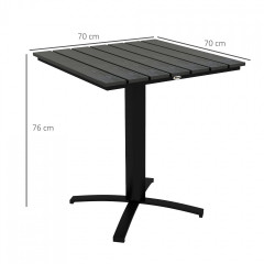 Čtvercový balkonový stůl pro 4 osoby 70 x 70 x 76 cm | šedý č.3
