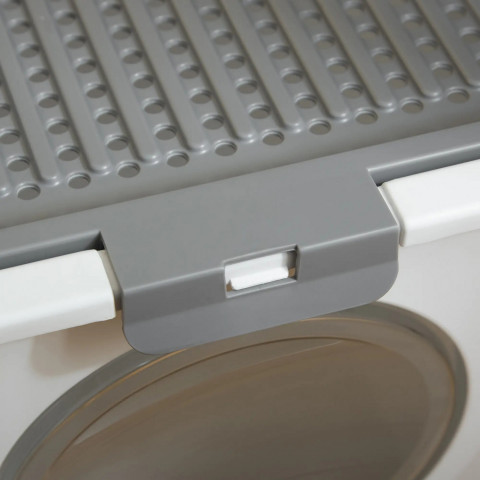 Kočičí toaleta 44x55x39 cm | šedá + bílá č.4