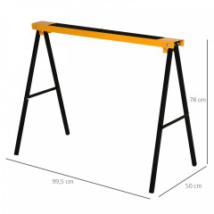 Pracovní skládací koza 99,5 x 50 x 78 cm | černá + oranžová č.2