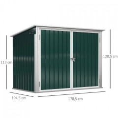 Uzamykatelný kryt na 2 popelnice 178,5x104,5x128,5/113 cm | zelený č.2