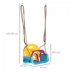 Dětská houpačka 120-180 cm | modrá, žlutá, fialová č.2