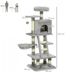 Škrabadlo pro kočky 132 cm | šedé č.3