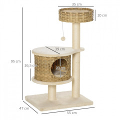 Velký kočičí strom 130 cm | khaki + béžový č.2