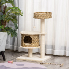 Velký kočičí strom 130 cm | khaki + béžový č.1