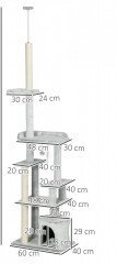 Vysoký kočičí strom 225 - 255 cm | světle šedý č.3