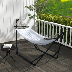 Rám s houpací sítí 263 x 89 x 100 cm | černý+bílý