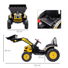 Dětský elektrický traktor s lopatou | žlutý č.2