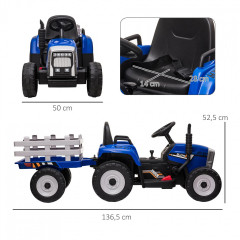 Dětský elektrický traktor na dálkové ovládání | modrý č.3