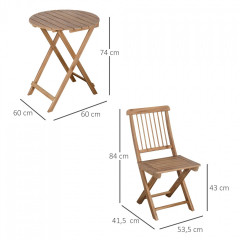 Bistro set pro 2 osoby | přírodní č.2