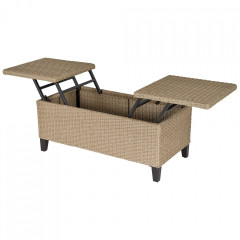 Polyratanový zahradní stůl 103x50x45,5 cm | khaki č.3