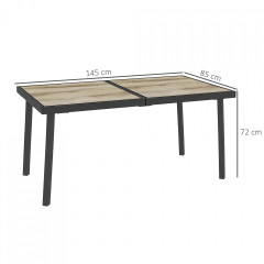 Balkonový stůl pro 6 osob 145 x 85 cm | šedý č.2