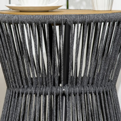 Zahradní konferenční stolek 39 x 39 x 49 cm | tmavě šedý + přírodní č.2