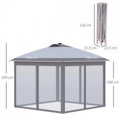Zahradní altán 3,3x3,3 m| šedý č.3