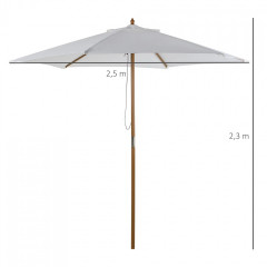 Zahradní slunečník Ø2,5 x 2,3 m | bílý č.2