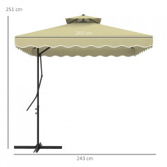 Balkonový slunečník s UV ochranou 243x243 cm | béžový č.2