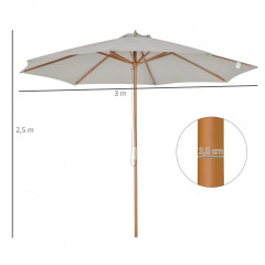 Bambusový slunečník Ø 300 cm | šedý č.2