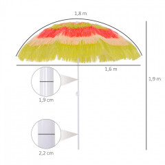Slunečník s třásněmi Ø160 cm | vícebarevný č.3