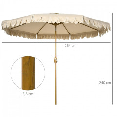 Slunečník Ø 264 cm | khaki č.2