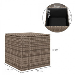 Box s víkem odolný proti povětrnostním vlivům 75x75x70 cm | pískový a černý č.2