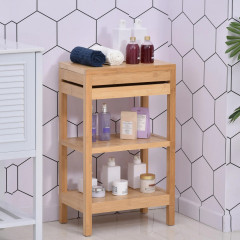 Koupelnová bambusová polička 46x29.5x76.5 cm | přírodní č.2