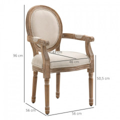 Kuchyňská židle ve starožitném designu | krémově bílá č.2