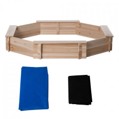 Dětské pískoviště s krytem 139,5 x 139,5 x 21,5 cm | přírodní + modré č.1