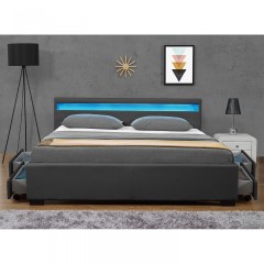 Čalouněná postel Lyon s úložným prostorem a LED osvětlením 140 x 200 cm | šedá č.3