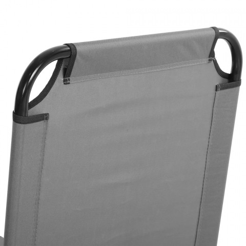 Zahradní lehátko s nastavitelným opěradlem 188 x 56 x 28 cm | šedé č.3