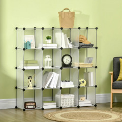 Policový systém s 16 boxy 125x32x125 cm | bílý č.1