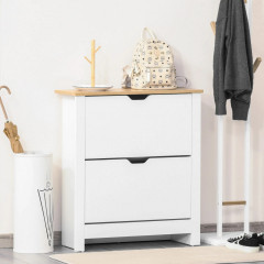 Výklopný botník na 12 párů bot 72 x 26 x 80 cm | přírodní + bílá č.1