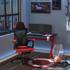Ergonomická židle 58x63x112-122 cm | červená a černá