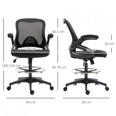 Ergonomická kancelářská židle 64 x 60 x 106-126 cm | černá č.3