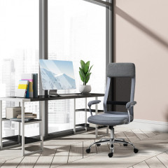 Kancelářská ergonomická židle 65x67x119-129 cm | světle šedá a černá