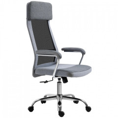 Kancelářská ergonomická židle 65x67x119-129 cm | světle šedá a černá č.2